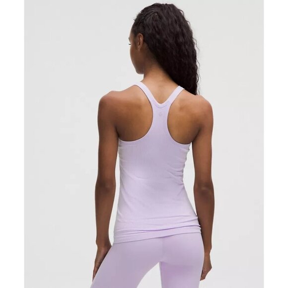 Lululemon Ebb To Street Tank Top B/C Cup Light Support Size 14 Serene Blue Rib - Picture 2 of 2